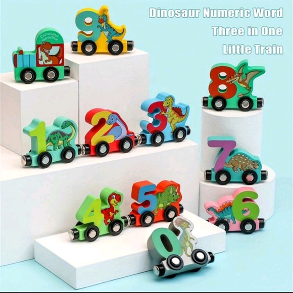 Magnetic Wooden Dinasour Train Set - Picture 7 of 8